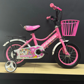 Yardımcı Tekerlekli Sepetli Çocuk Bisikleti Pembe Beyaz